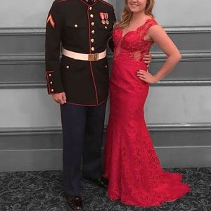 Swing Lace Long Prom Dress